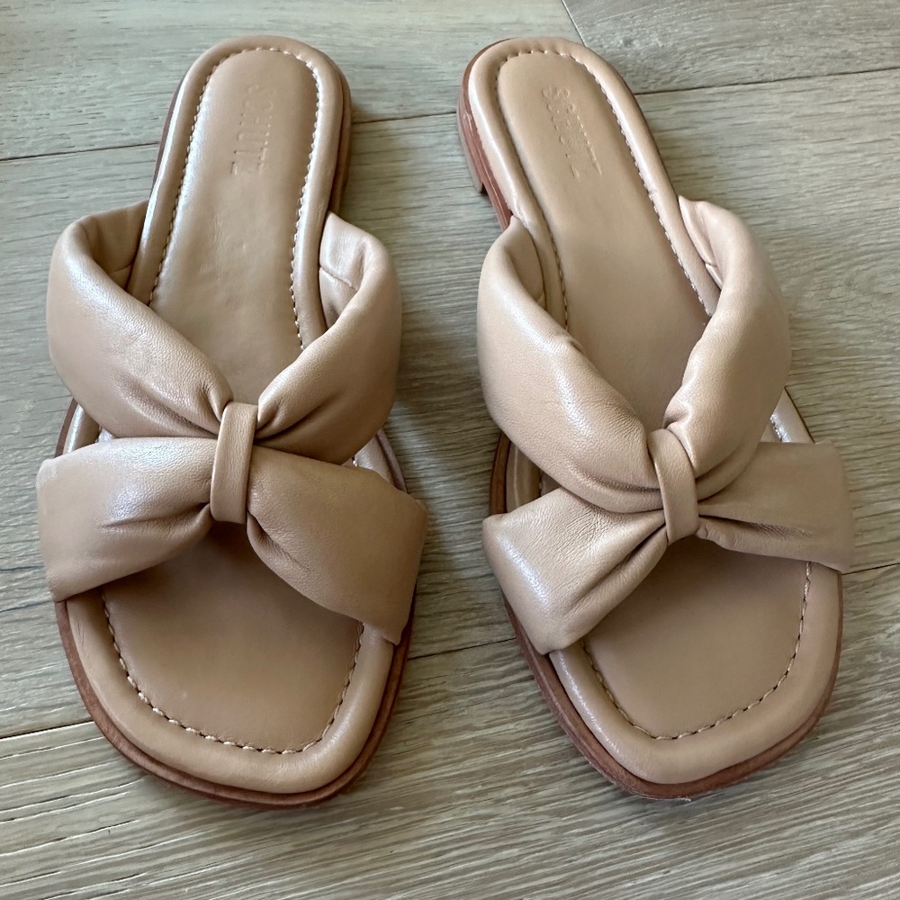 Schutz Fairy Slide Sandal. Neutral color that goes with everything